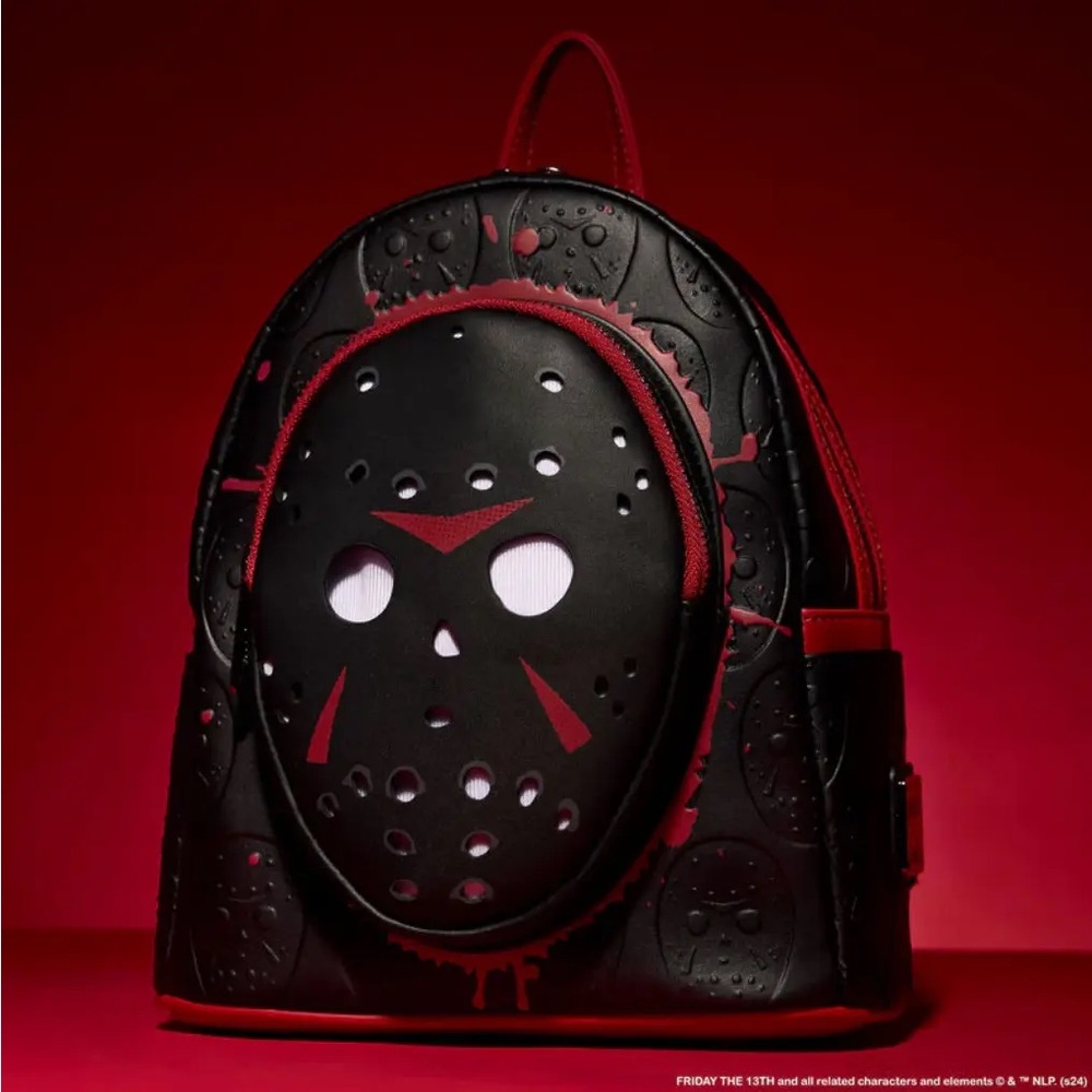 Loungefly Black and Red Mask Backpack